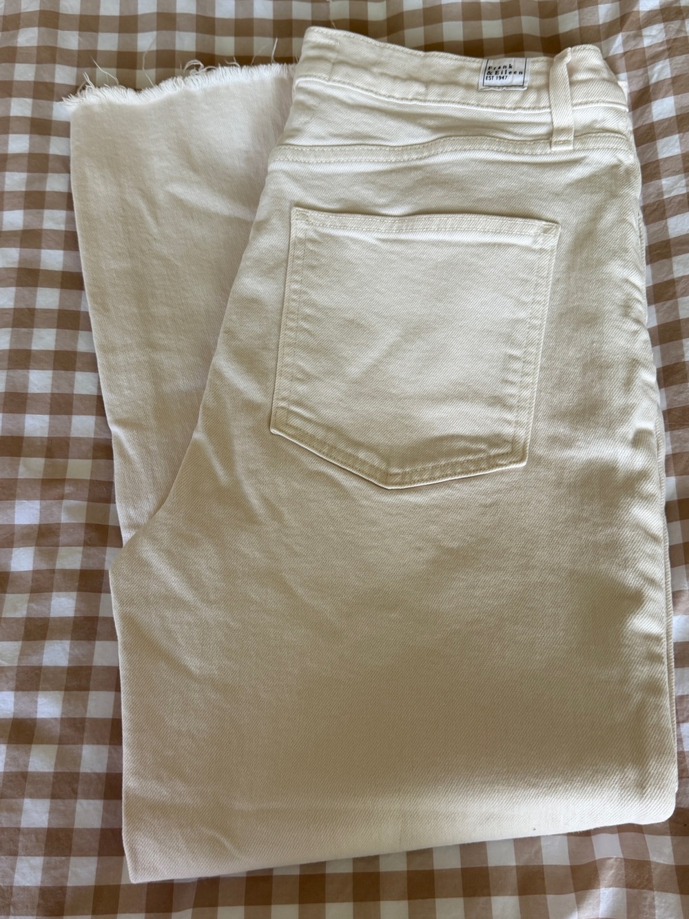 Frank & Eileen Cream Button-Fly Jeans